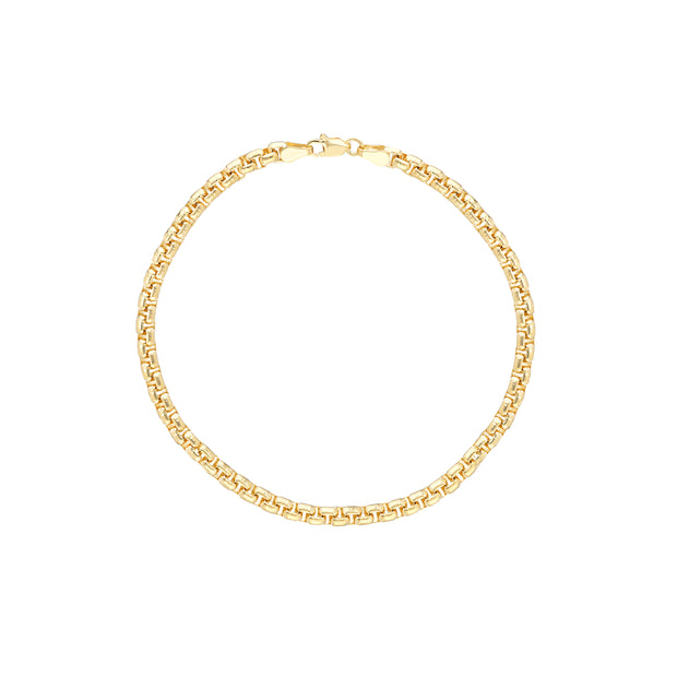 3.95mm Solid Round Box Chain with Lobster Lock