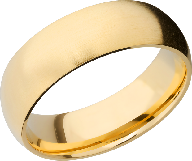 14K Yellow gold 7mm domed band