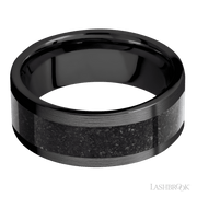 Zirconium with Satin Finish and Dinosaur Bone Black Inlay