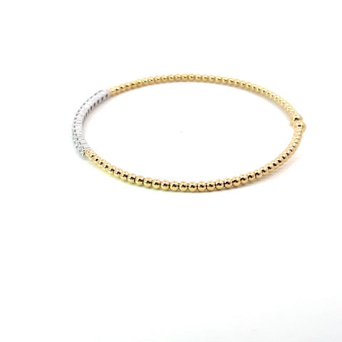 18k two-tone gold bracelet with 16 round diamonds 0.52tcw