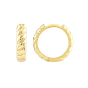 Medium Ribbed Polished Hoops