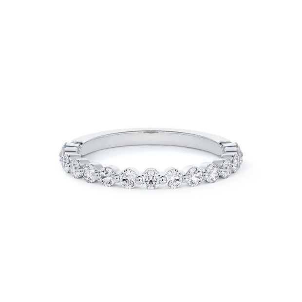 18k white gold single prong diamond band 0.81ct