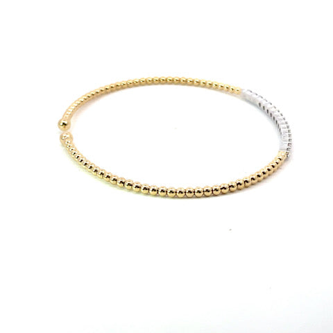 18k two-tone gold bracelet with 16 round diamonds 0.52tcw