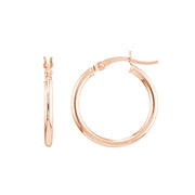 2mm x 20mm Polished Hoop Earrings