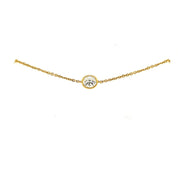 18k yellow gold forevermark bezel set oval black label bracelet 0.33ct