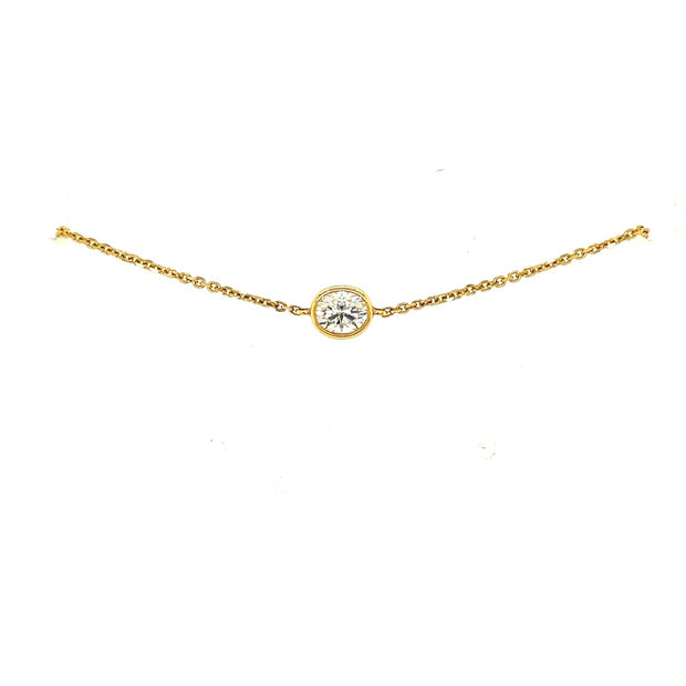 18k yellow gold forevermark bezel set oval black label bracelet 0.33ct