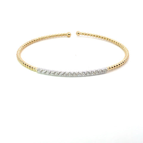 18k two-tone gold bracelet with 16 round diamonds 0.52tcw