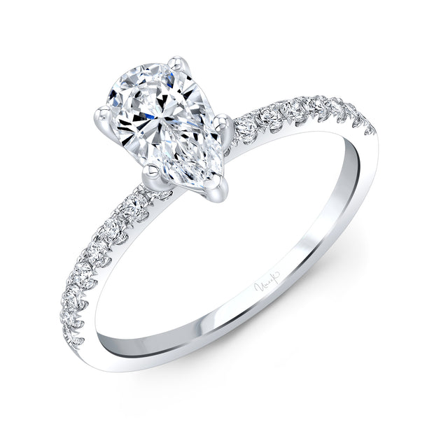 Uneek Bofb Collection Straight Pear Shaped Engagement Ring