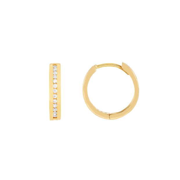 Reversible CZ Hoop Earrings