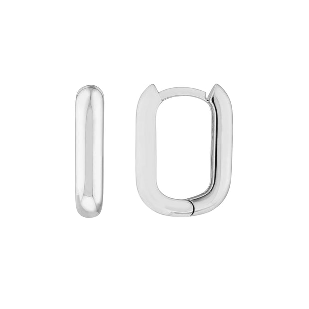 15mm Oblong Polished Mini Hoops