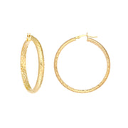 40mm x 4mm Diamond-Cut Hoop Earrings