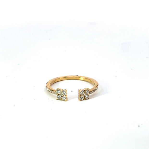 18K Yellow Gold Diamond Fashion Ring 0.27Ct Size 6.5