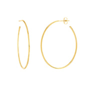 Thin Oval Post Hoop Earrings