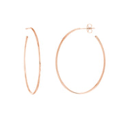 Thin Oval Post Hoop Earrings