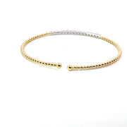 18k two-tone gold bracelet with 16 round diamonds 0.52tcw