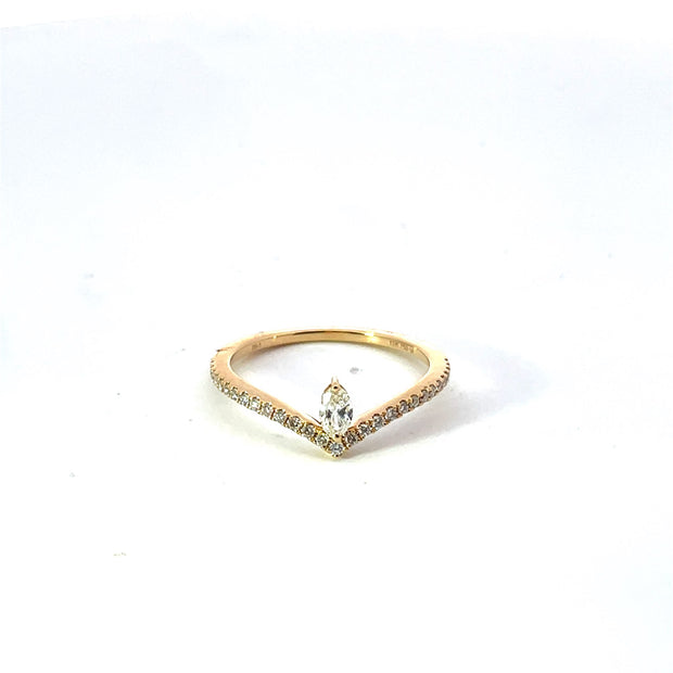 18K Yellow Gold Mixed Fashion Ring 1 Oval 0.11Ct 29 Rounds 0.15Ct