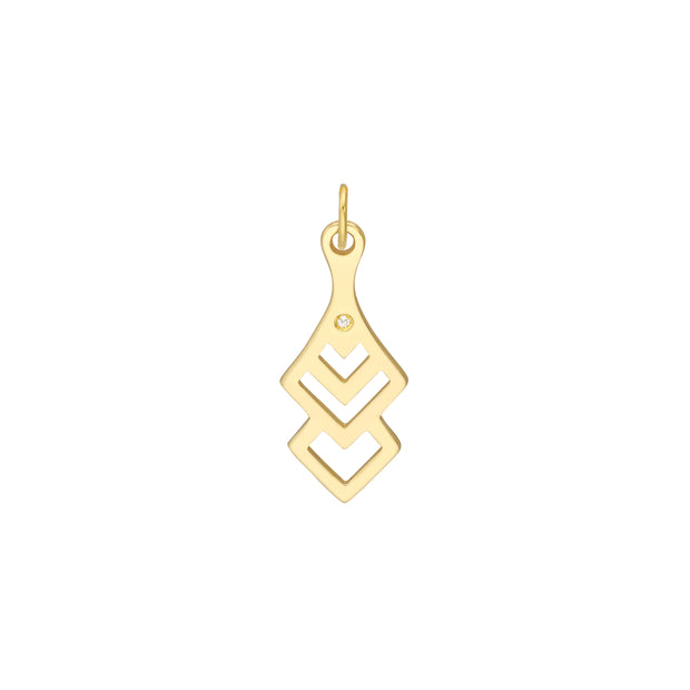 Geometric Chevron Pendant with 1pt Diamond