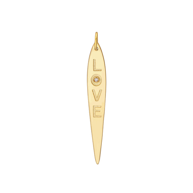 Pointed Bar Love Charm with 1pt Diamond