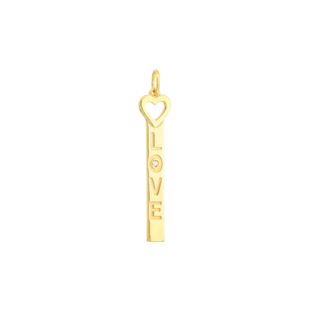 Vertical Bar Love Charm with 1pt Diamond