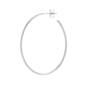 Thin Oval Post Hoop Earrings