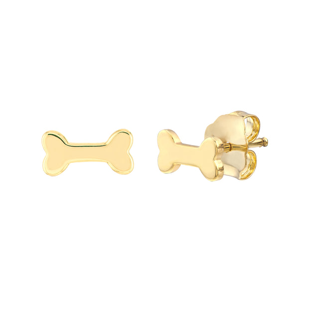 Dog Bone Stud Earrings on Post Back