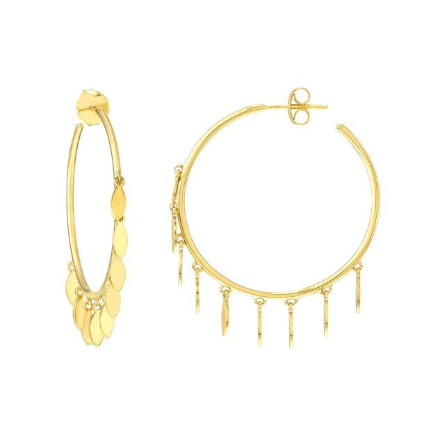 Marquise Shaker Hoop Earrings on Post Back