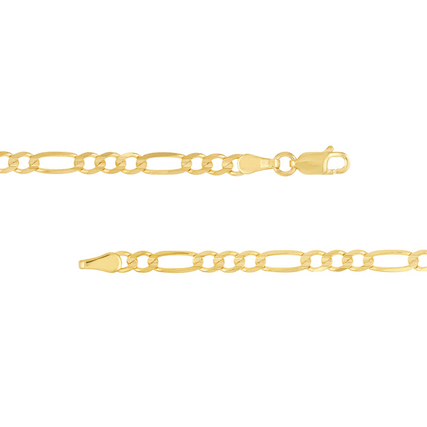 3.9mm Light Concave Figaro Chain with Lobster Lock