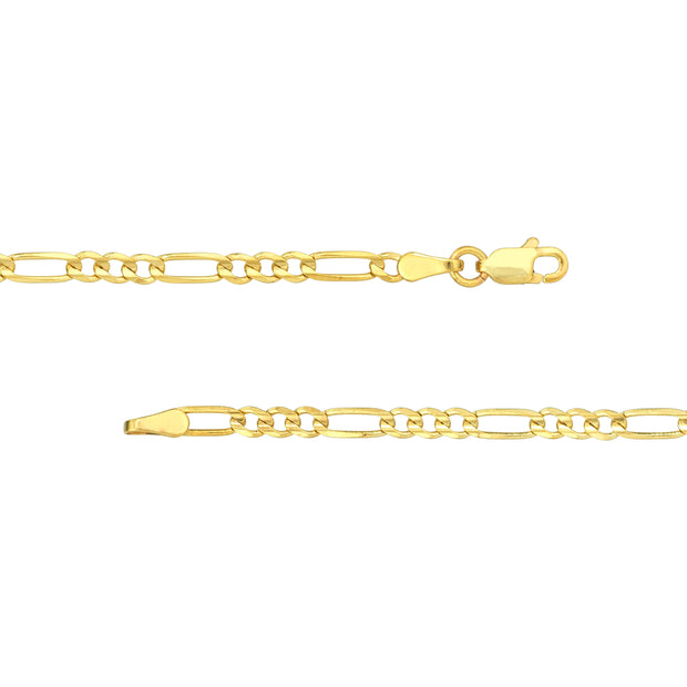 2.85mm Light Concave Figaro Chain with Lobster Lock