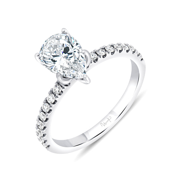 Uneek Bofb Collection Straight Pear Shaped Engagement Ring