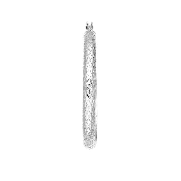 40mm x 4mm Diamond-Cut Hoop Earrings