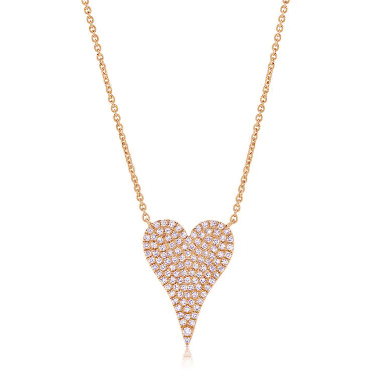 14KW Diamond Pave Heart Necklace 001-165-00136 PL Houston, Erica DelGardo  Jewelry Designs